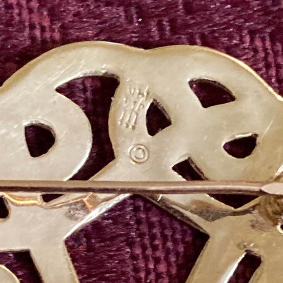 14K GOLD JAMES AVERY ESTATE OPEN WORK SWIRL PIN - GORGEOUS - Picture 4 of 14